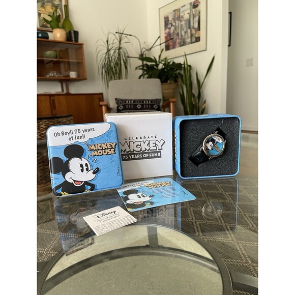 Vintage Retro Walt Disney's Mickey Mouse 75 Years of Fun! Watch New in Box - Picture 1 of 6